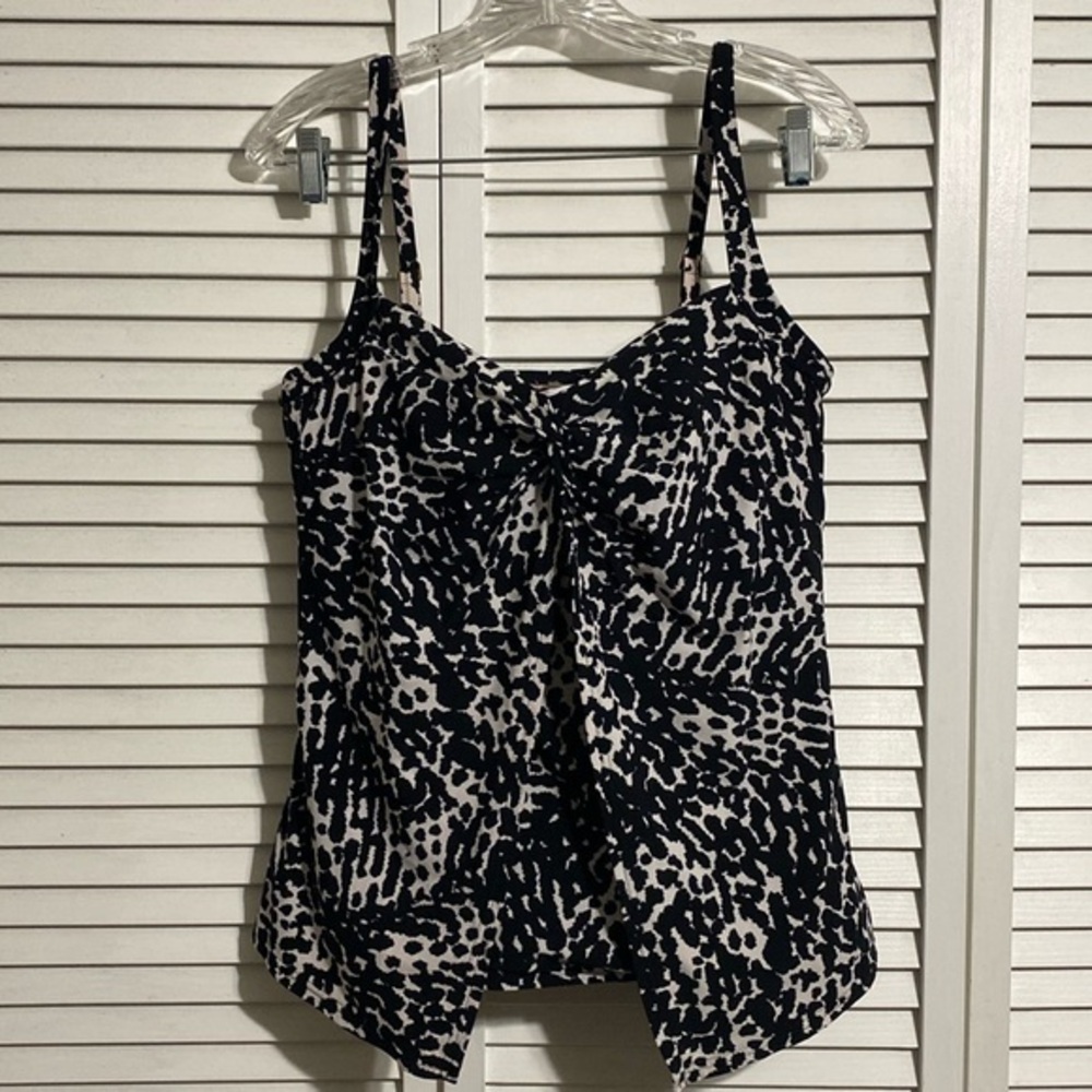 Lands End Tankini Top Swimsuit Swim Underwire Tummy Control